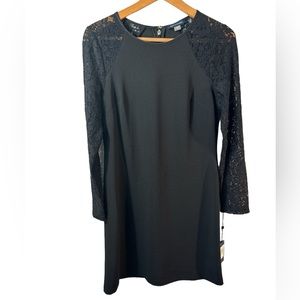 NWT Tommy Hilfiger lace sleeve shift dress black size 8. Whimsigoth, cocktails